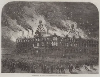 Destruction by Fire on the Queen Railway Hotel at Chester