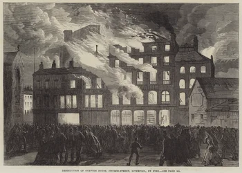 Destruction of Compton House, Church-Street, Liverpool, by Fire