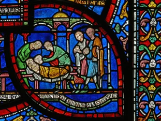 Detail from the Miracle Window depicting Jordan Fitzeisulf