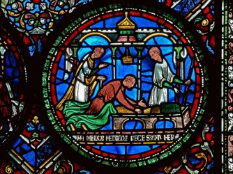 Miracle Window depicting William Kellett and Adam Forrester (detail)