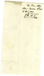 Devonshire MSS AS 3101, folio from a bundle of bills settled by Pinder Simpson for Lord George Cavendish, including Alexander Bowie