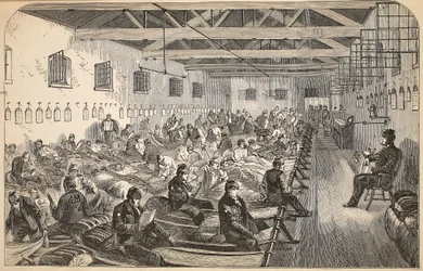 Dormitory at Coldbath Fields Prison, illustration from The Criminal Prisons of London and Scenes from Prison Life by Henry Mayhew and John Binny, pub. 1862