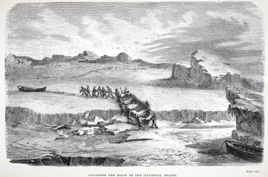 Dragging the Boats to the Illuidlek Island, London 1886