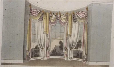 Draperies for Circular Windows, Plate 108 from Ackermann