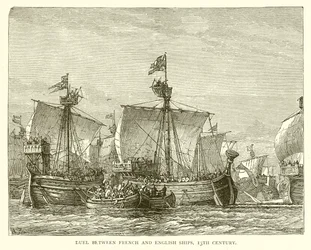 Duel between French and English Ships, 13th Century