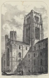 Durham Cathedral, the Central Tower Restored (engraving)