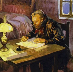 Dvořák wrote for long hours in his miserable lodgings