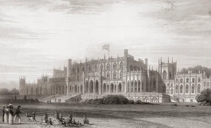 Eaton Hall, Cheshire, England in the Early 19th Century. From Churton