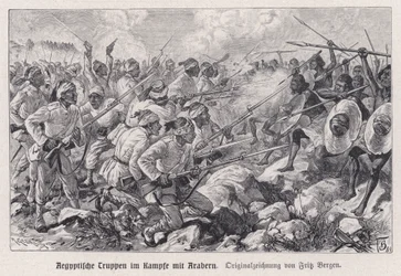 Egyptian Troops Fighting Mahdist Warriors