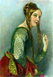 Eleanor of Aquitaine, Queen of Henry II (colour engraving)