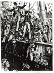 Emigrants Leaving Old England, from the magazine The Graphic, 18th December 1869