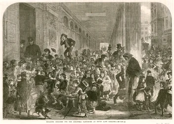 Engaging children for the Christmas pantomime at Drury Lane Theatre, London