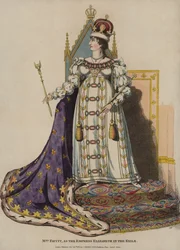 English actress Harriet Faucit as the Empress Elizabeth in The Exile