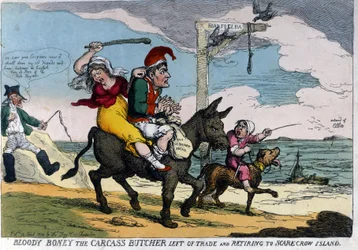 English Cartoon on the Exile of Emperor Napoleon I. 04/1814