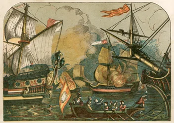 English Fireships Burning Among the Spanish Armada