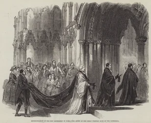 Enthronisation of the New Archbishop of York, the Entry at the Great Western Door of the Cathedral