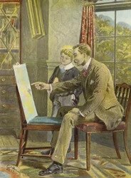 Eric and His Father Chatting About a River