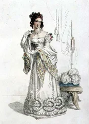 Evening Dress, Fashion Plate from Ackermann