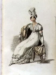 Evening Dress, fashion plate from Ackermann