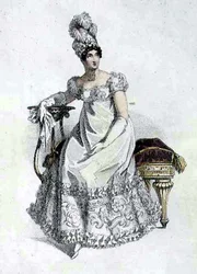 Evening Dress, fashion plate from Ackermann