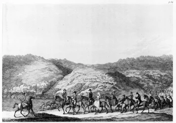 Expedition into the hinterland led by de Mist, from Travels in Southern Africa by Hinrich Lichtenstein, engraved by George Corbould, 1812