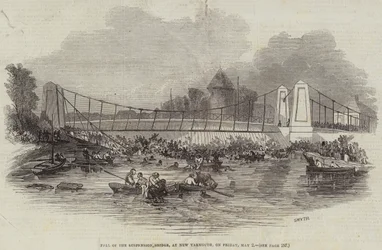 Fall of the Suspension Bridge, at New Yarmouth, on Friday, 2 May