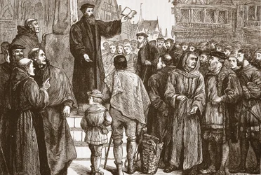 Farel Preaching in the Market-Place of Neuchatel