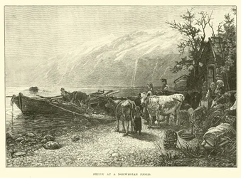 Ferry at a Norwegian Fjord