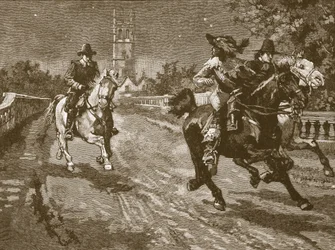 Flight of Charles from Oxford, illustration from Cassell