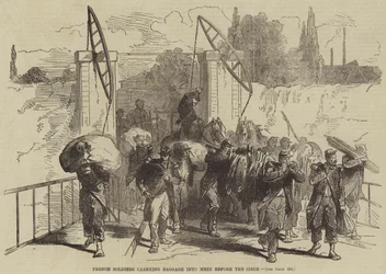 French Soldiers carrying Baggage into Metz before the Siege