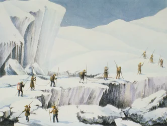 Frequent Appearance of the Ice with Bridges of Snow, from A Narrative of an Ascent to the Summit of Mont Blanc by Charles Fellows, published 1827