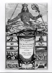 Frontispiece to Leviathan or the Matter, Forme and Power of a Common Wealth Ecclesiasticall and Civil, 1651, by Thomas Hobbes of Malmesbury