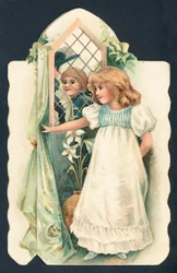 Girl Watching Boy Through Window