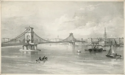 General View of Hungerford and Lambeth Suspension Foot Bridge