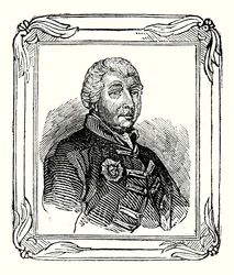 George III, grandson of George II was born 1738; crowned in 1760; and died in 1820 (engraving)