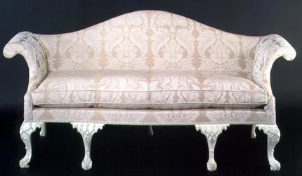 George III upholstered and painted sofa, late 18th century