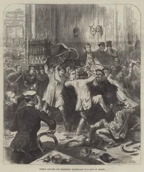 German Soldiers and Frenchmen Quarrelling in a Cafe at Rheims