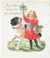 Girl Teasing Dog with Flowers