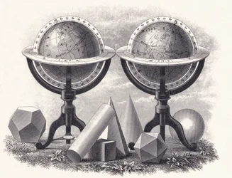 Globes of the Earth and the Heavens with Geometrical Forms