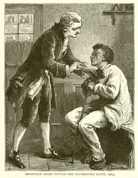 Granville Sharp pitying the Ill-Treated Slave, 1703
