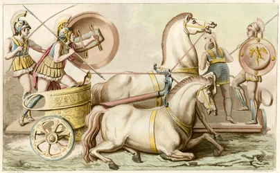 Greek Soldiers in a Chariot