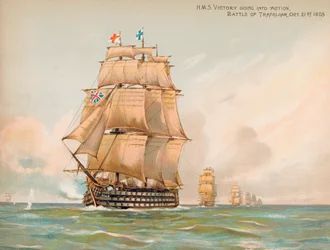 HMS Victory at the Battle of Trafalgar