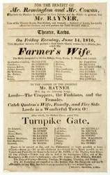 Handbill advertising a one-night-only performance by Mr. Rayner in 
