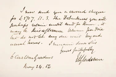 Handwriting and Signature of William Eward Gladstone