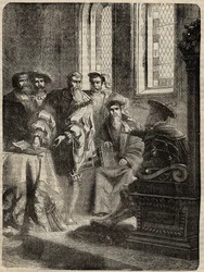 Henry VIII and his Council ordaining the translation of the Bible into English - 1538