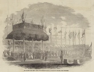 Her Majesty the Queen laying the Foundation-Stone of Wellington College, near Sandhurst