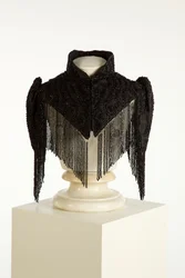 High-Collared Black Pelerine or Cape, c.1890-1900