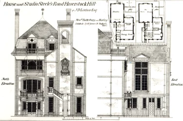 House and Studio, Steeles Road, Haverstock Hill, from The Building News, 9th February 1877