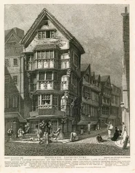 Houses lately standing on the west corner of Chancery Lane, Fleet Street, London