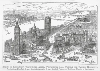 Houses of Parliament, Westminster Abbey, Westminster Hall, Crimean and Canning Monuments